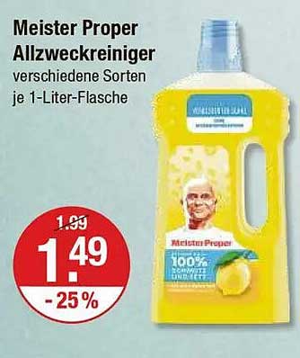 Meister Proper Allzweckreiniger, verschiedene Sorten je 1-Liter-Flasche