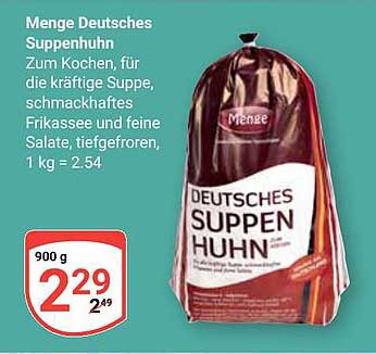 Menge Deutsches Suppenhuhn 900 g
