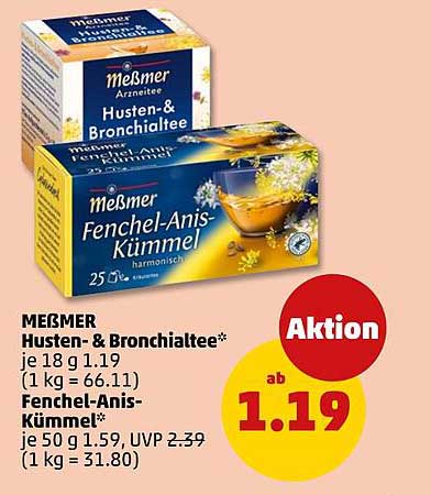 MEßMER Husten- & Bronchialtee und Fenchel-Anis-Kümmel Tee