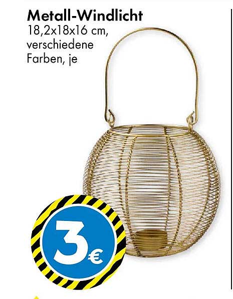 Metall-Windlicht 18,2x18x16 cm, verschiedene Farben, je