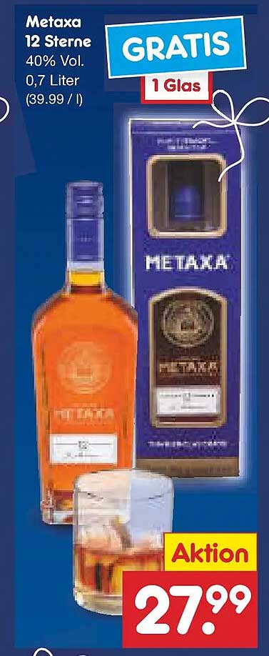 Metaxa 12 Sterne 0,7 Liter - 40% Vol.