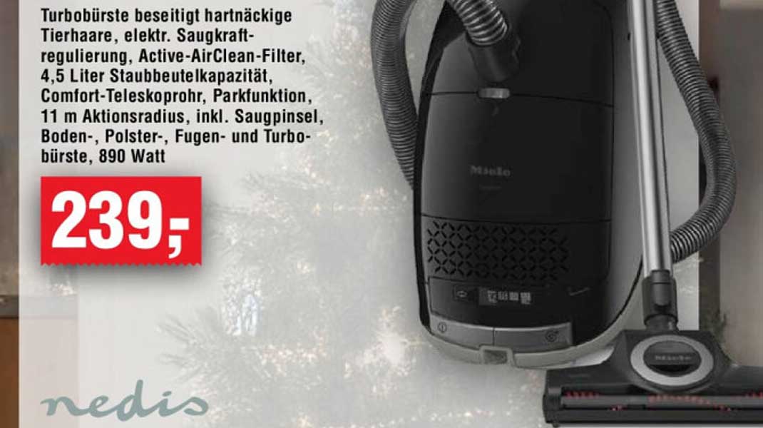 Miele Staubsauger mit Turbo-Bürste und Active-AirClean-Filter