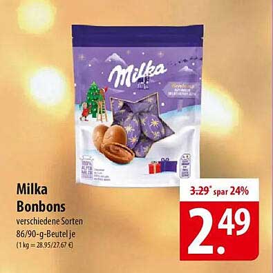 Milka Bonbons verschiedene Sorten 86/90-g-Beutel