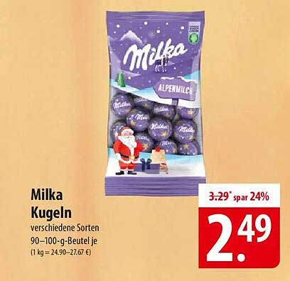 Milka Kugeln verschiedene Sorten 90–100-g-Beutel je