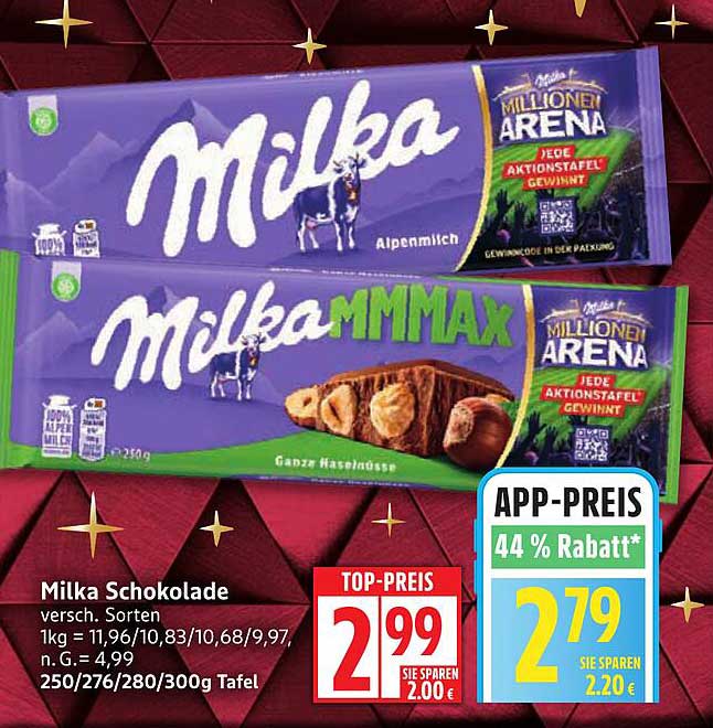 Milka Schokolade - Verschiedene Sorten