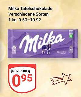 Milka Tafelschokolade - Verschiedene Sorten