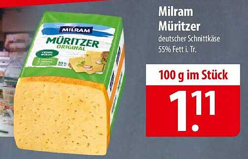 Milram Müritzer deutscher Schnittkäse 55% Fett i. Tr.