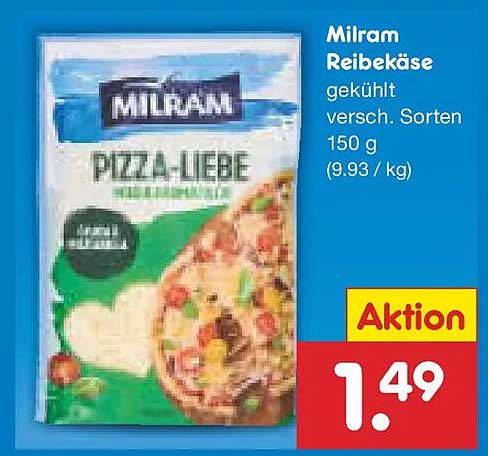 Milram Reibekäse Pizza-Liebe 150 g