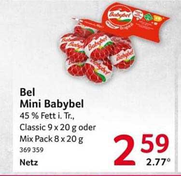 Mini Babybel Käse, Classic 9 x 20 g oder Mix Pack 8 x 20 g