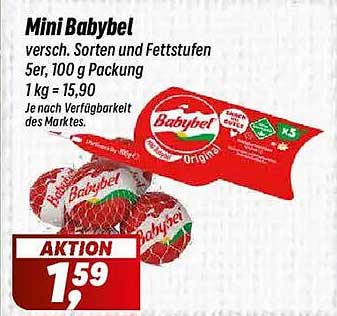 Mini Babybel - verschiedene Sorten und Fettstufen, 5er Packung