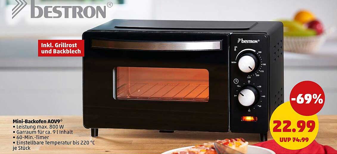 Mini-Backofen AOV9 von Bestron - Ideal für kleine Küchen