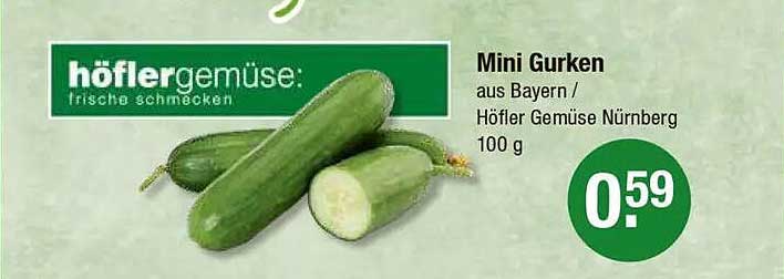 Mini Gurken aus Bayern / Höfler Gemüse Nürnberg 100 g