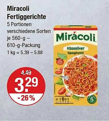 Miracoli Fertiggerichte - 5 Portionen