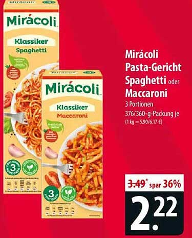 Mirácoli Pasta-Gericht Spaghetti oder Maccaroni