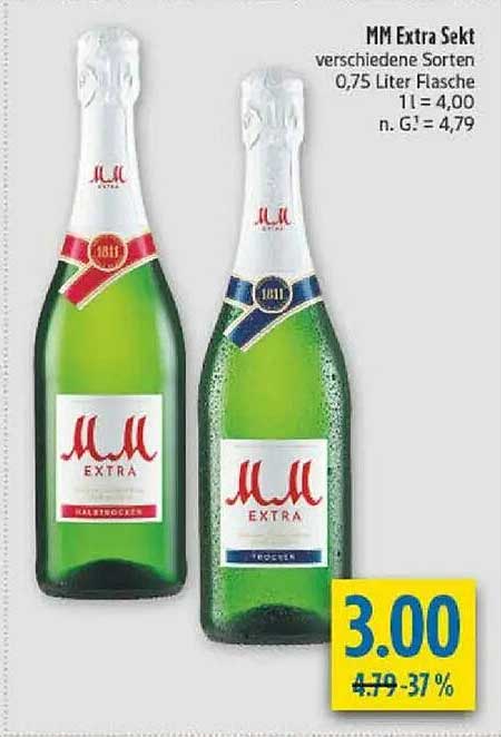 MM Extra Sekt verschiedene Sorten 0,75 Liter Flasche