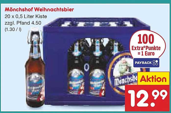 Mönchshof Weihnachtsbier 20 x 0,5 Liter Kiste