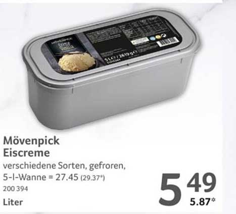 Mövenpick Eiskreme - verschiedene Sorten, gefroren