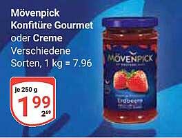 Mövenpick Konfitüre Gourmet oder Creme – Erdbeere 250 g