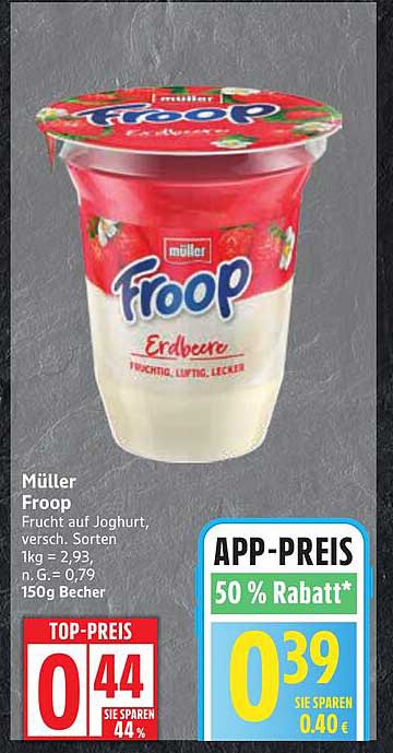 Müller Froop Erdbeere 150g Becher