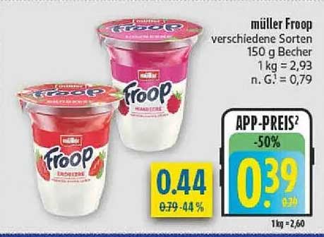 müller Froop verschiedene Sorten 150 g Becher