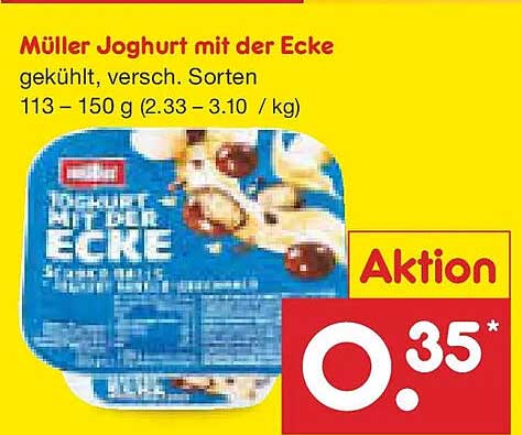 Müller Joghurt mit der Ecke, gekühlt, verschiedene Sorten 113 - 150 g