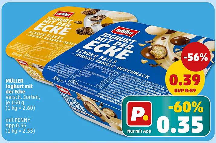 MÜLLER Joghurt mit der Ecke - Verschiedene Sorten, je 150 g