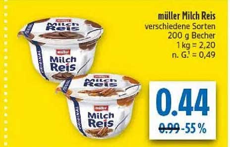 müller Milch Reis verschiedene Sorten 200 g Becher