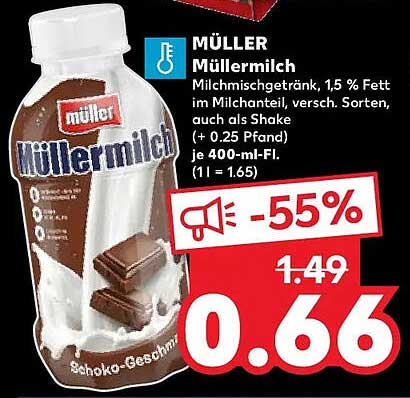 MÜLLER Müller Milchschokolade 400 ml