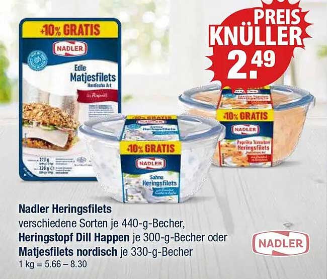 Nadler Heringsfilets in verschiedenen Sorten – Preisknüller!