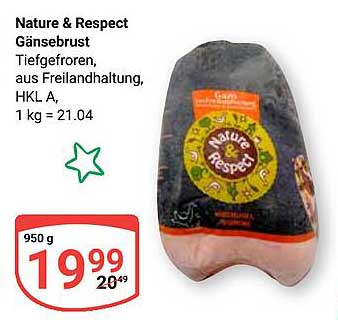 Nature & Respect Gänsebrust - Tiefgefroren aus Freilandhaltung
