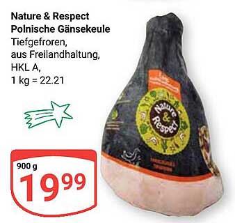 Nature & Respect Polnische Gänsekeule Tiefgefroren, aus Freilandhaltung