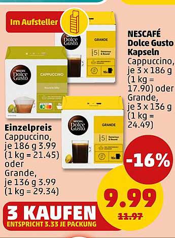 NESCAFÉ Dolce Gusto Kapseln - Cappuccino und Grande