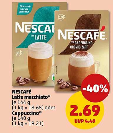 NESCAFÉ Latte Macchiato und Cappuccino - Jetzt im Angebot!