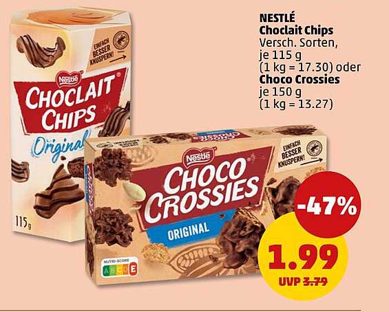 NESTLÉ Choclit Chips & Choco Crossies - Genusserlebnis für deinen Snackmoment