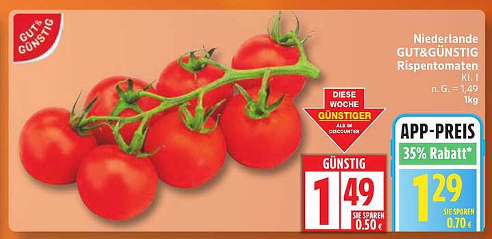 Niederlande GUT&GÜNSTIG Rispentomaten Kl. I 1kg