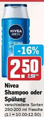 Nivea Shampoo oder Spülung verschiedene Sorten 250-200 ml Flasche
