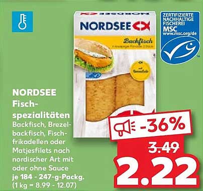 NORDSEE Fischspezialitäten: Backfisch, Brezelbackfisch, Fischfrikadellen oder Matjesfilets