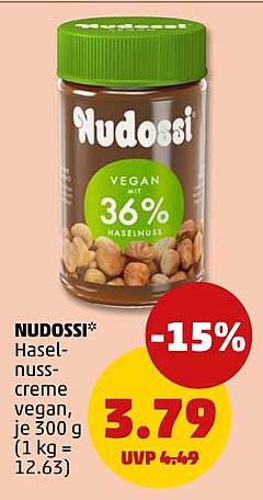 Nudossi* Haselnusscreme vegan, je 300 g