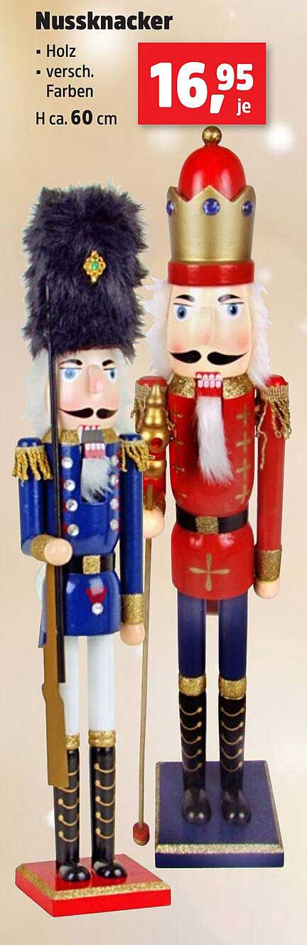 Nussknacker in verschiedenen Farben - 60 cm hoch