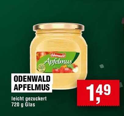 ODENWALD APFELMUS leicht gezuckert 720 g Glas
