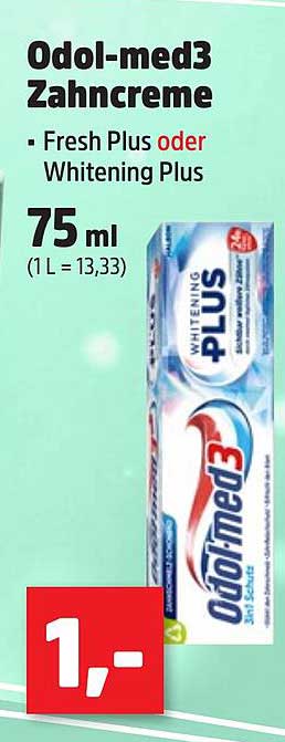 Odol-med3 Zahnpasta - Fresh Plus oder Whitening Plus, 75 ml