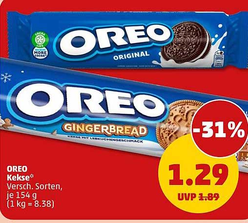 OREO Kekse – Verschiedene Sorten, je 154 g