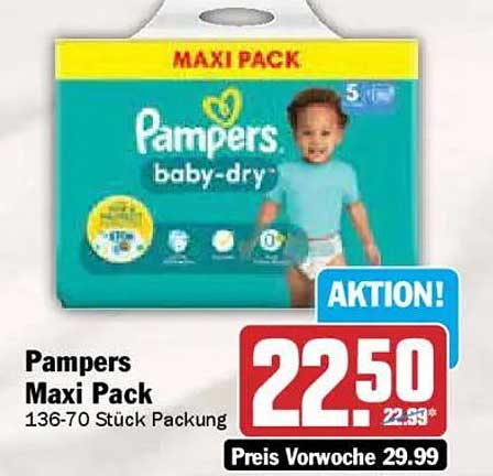 Pampers Maxi Pack - Baby-Dry 136-70 Stück