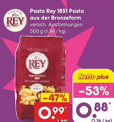 Pasta Rey 1851 Pasta aus der Bronzeform 500 g