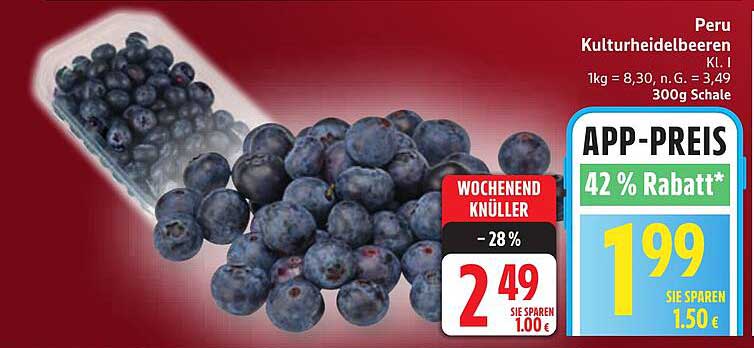 Peru Kulturheidelbeeren KL. I - 300g Schale