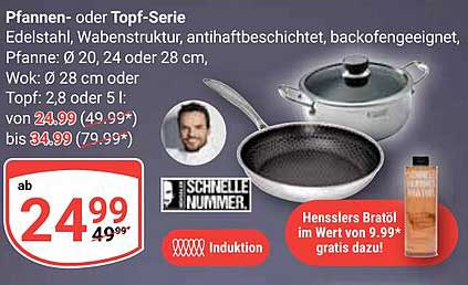 Pfannen- oder Topf-Serie - Edelstahl, Wabenstruktur, antihaftbeschichtet