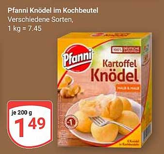 Pfanni Knödel im Kochbeutel - verschiedene Sorten