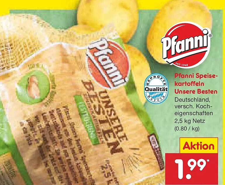 Pfanni Speisekartoffeln Unsere Besten 2,5 kg Netz