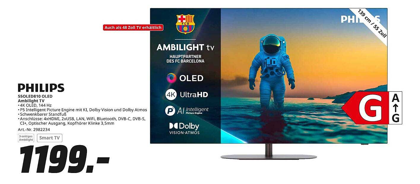PHILIPS 55OLED810 OLED Ambilight TV 4K Ultra HD