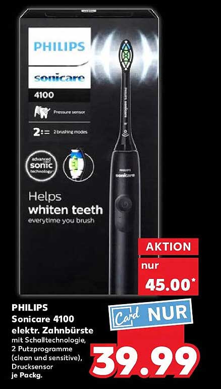 PHILIPS Sonicare 4100 elektr. Zahnbürste mit Schalltechnologie